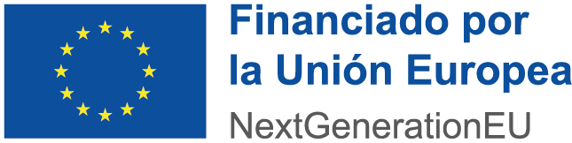 Logo de la Unión Europea con el texto "Financiado por la Unión Europea" y "NextGenerationEU", simbolizando el apoyo financiero de la UE para proyectos de desarrollo y recuperación.